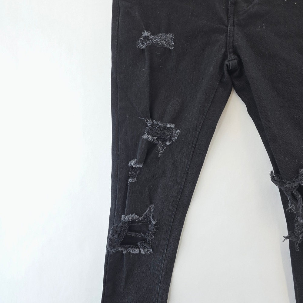 Boohoo Black Distressed Skinny Jeans for Men - Picture 14 of 16